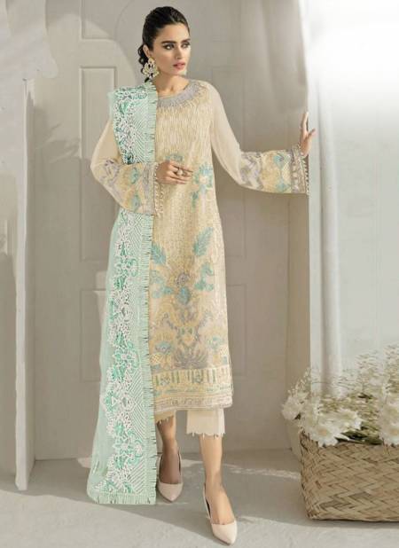Green And Yellow Colour Dinsaa New Designer Party Wear Georgette Salwar Suit Collection 121 A